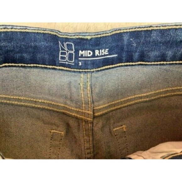 No Boundaries Size 3 Womens Skirt Denim Medium Wash Short Stretch Mid Ri… - Picture 2 of 3